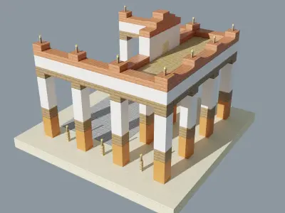 Ancient Forum Low-poly 3D model