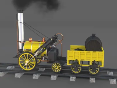 Animated Rocket Locomotive and Wright Flyer Pack 3D model