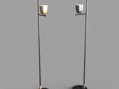 Lighty Floorlight Golden and Silver 3D model