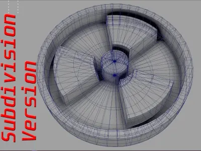 Radiation Sign  Low-poly 3D model