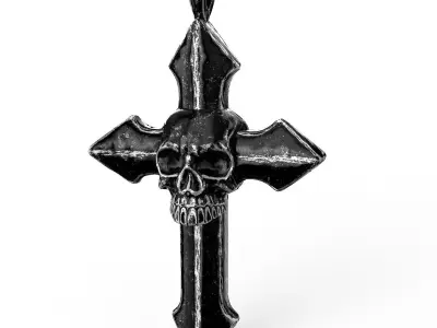 Low-poly Game Ready Arrow-shaped Skull Cross Low-poly 3D model