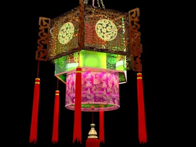 Chinese palace lantern 3D model 6