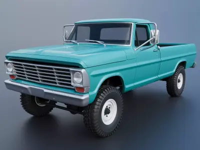 Pickup Truck F250 1969 3D print model