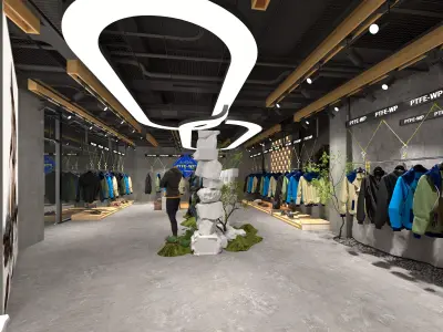 outdoor clothing store 3D model Low-poly 3D model