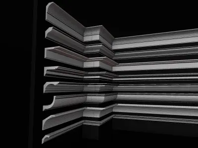 Plaster Cornice Pack Low-poly 3D model