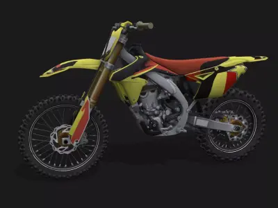 Motorcycle 4 dirt bike Low-poly 3D model