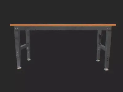 Workshop Table 3D Model - Game-Ready Low-poly 3D model