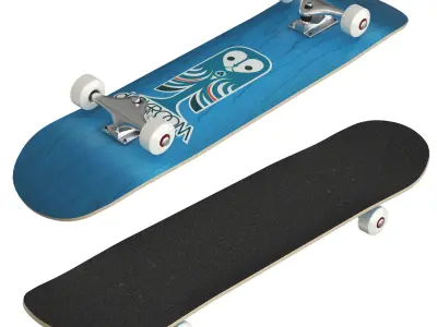 Skateboards skateboard with owl 3D model