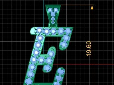 ALPHABET E PENDANT 3D PRINTABLE MODEL 3D print model