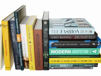 Books for interior decoration 02 3D model