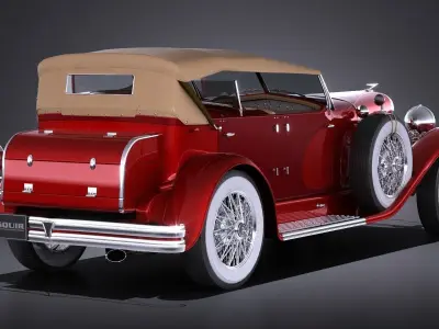 Duesenberg Convertible SJ LA Grand Dual-Cowl Phaeton 1935 3D model