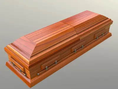 Casket Cherry Wood - Unity - HDRP - UE4 Low-poly 3D model