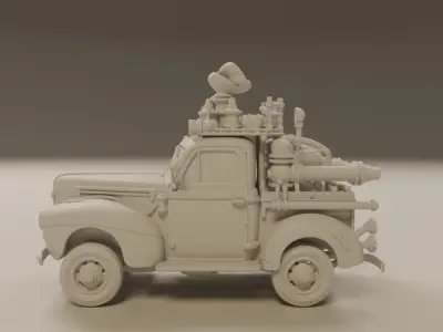 steampunk car 3D print model