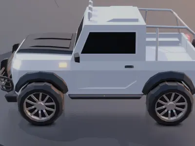 customizable jeep car  Low-poly 3D model