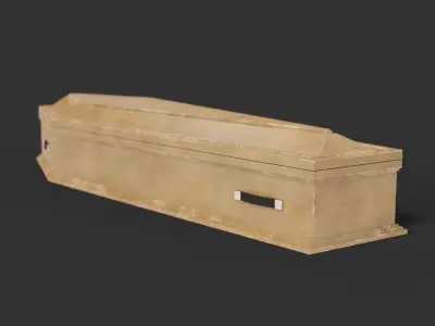 Coffin wooden 3D model