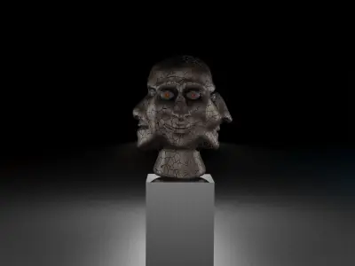 Faces Oracle Art Sculpture Free low-poly 3D model