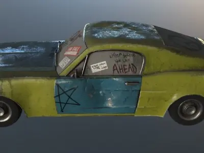 Forgotten Car Low-poly 3D model