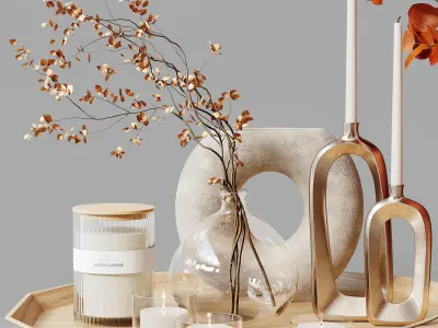 Decorative Set 231 Low-poly 3D model