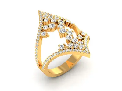 Solitaire ring model 3D print model 14
