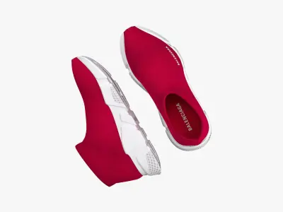 Balenciaga Speed Trainers Low Pink 3D model