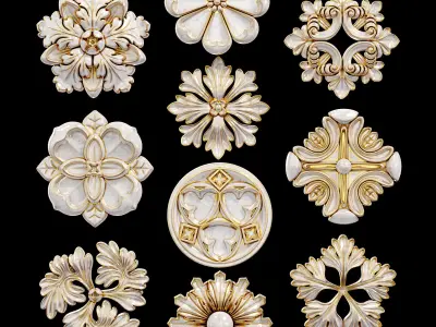 Decorative Wall Rosettes model 3D model