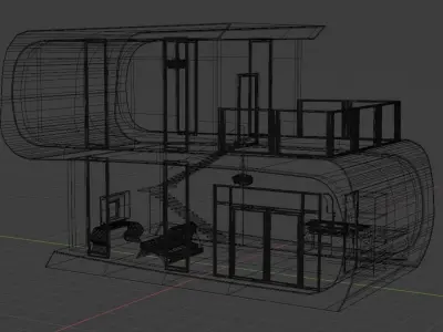 modern house with interior Free 3D model