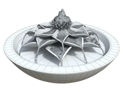 Lotus Flower Bowl Fountain 3D model