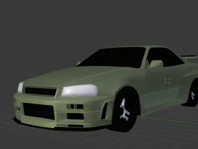 2002 Nissan Skyline GT-R Vspec II Nur Low-poly 3D model