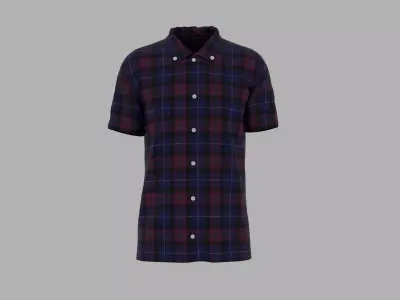 Shirt mannequin wearing plaid Low-poly 3D model