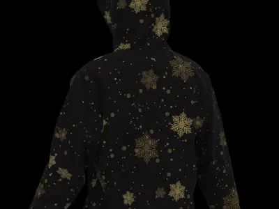 Christmas male hoodie 3D model