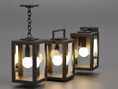 Modern Lantern Collection Low-poly 3D model