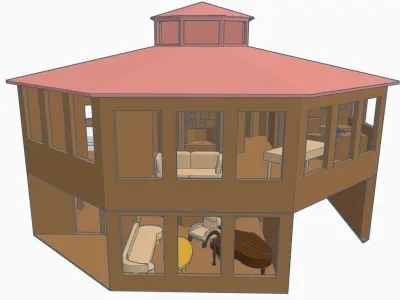 Octagon House 1-64 S Scale 3D print model