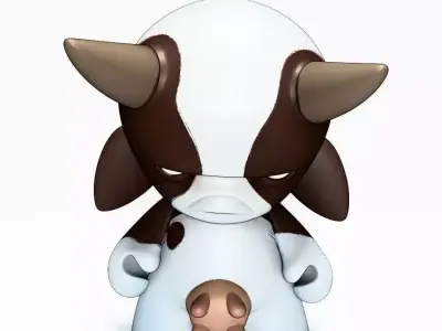 Grump Cow toy 3D print model
