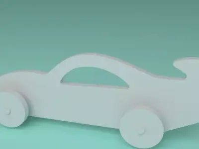 toy wooden race car 2d 3D model