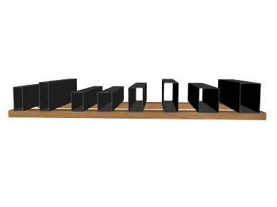 1 8in Wall Rectangle Tube 3D model