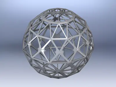 Wireframe Shape Geometric Sphere Cut Diamond 3D print model