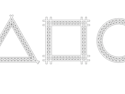 Frames three wooden triangles Free 3D model