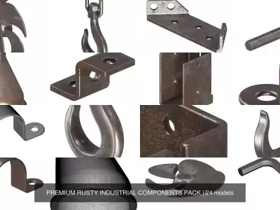 PREMIUM RUSTY INDUSTRIAL COMPONENTS PACK 3D Model Collection