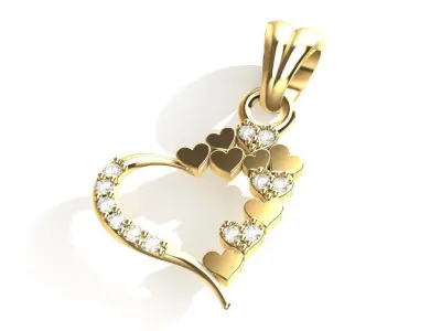 HEART PENDANT 3D print model 6