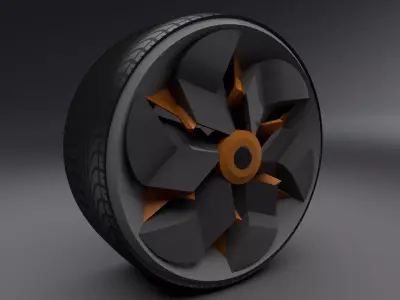 Concept Car Rim 3D Model Low-poly 3D model