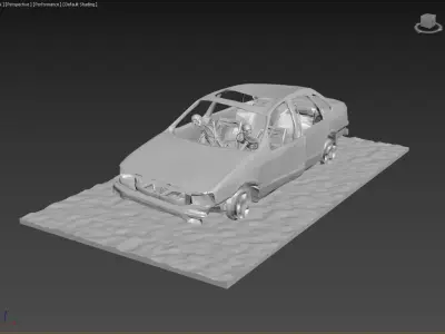 Burnt Down Car N1 Terminator 2 Judgment Day 3D print model