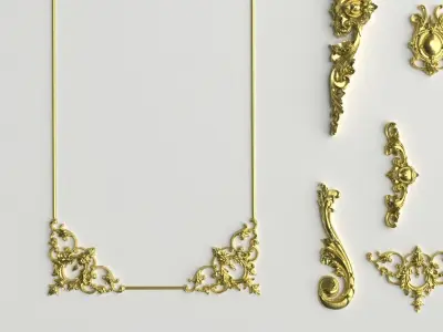 Collection stucco molding 3D model 01 3D model
