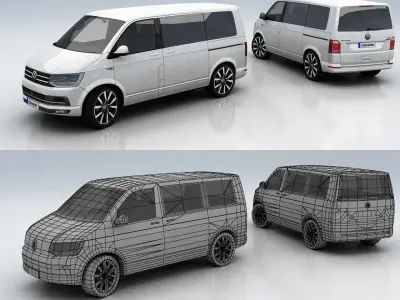 10 Lowpoly cars with interior - 01 Low-poly 3D model