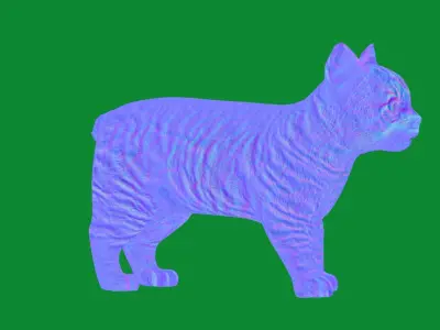 Kitten Toyger Cat Low-poly 3D model