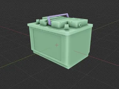 Car Battery Low Poly Low-poly 3D model