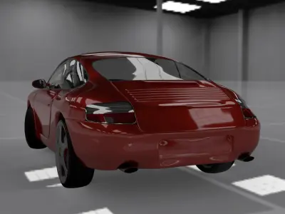 Porsche 911 996 Low-poly 3D model