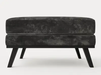 Copenhagen Footstool Velvet Low-poly 3D model
