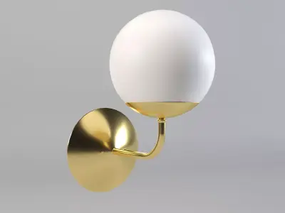 Globe Glass Indoor Wall Light Free low-poly 3D model