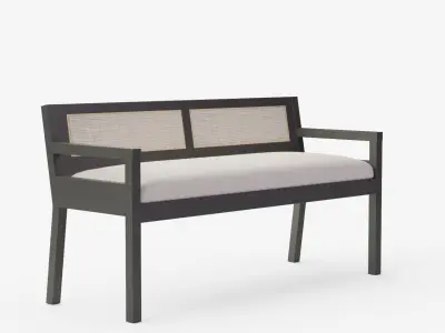 Margot Bench Black 3D model