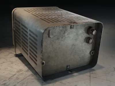 Soviet used old car battery charger from USSR RECOURCE-1 Low-poly 3D model